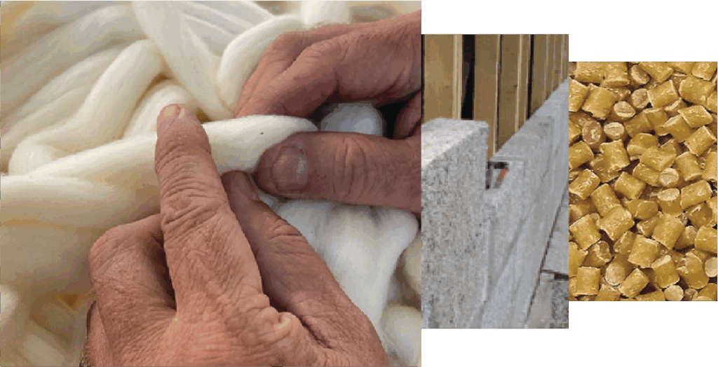 Hemp fiber, hempcrete, and hemp pellets